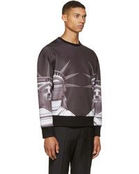 Мужской черный свитер на молнии с принтом от Neil Barrett