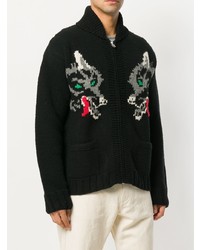 Мужской черный свитер на молнии с принтом от YMC