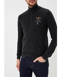 Мужской черный свитер на молнии от Aeronautica Militare