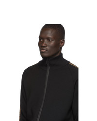 Мужской черный свитер на молнии от Fendi