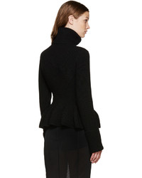 Женский черный свитер на молнии от Alexander McQueen