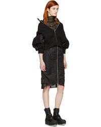 Женский черный свитер на молнии от Sacai