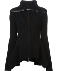 Женский черный свитер на молнии от Lanvin