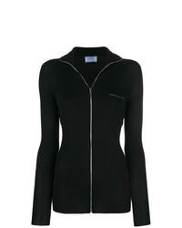 Женский черный свитер на молнии от Prada