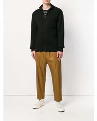 Мужской черный свитер на молнии от Maison Flaneur