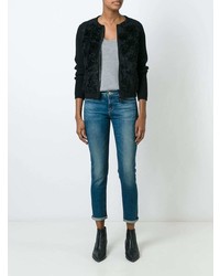 Женский черный свитер на молнии от Moncler