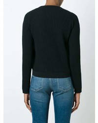 Женский черный свитер на молнии от Moncler