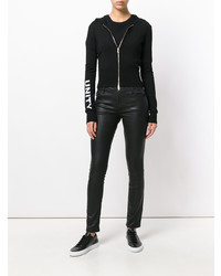 Женский черный свитер на молнии от Versace