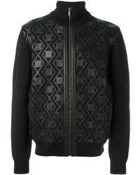 Мужской черный свитер на молнии от Versace