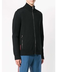 Мужской черный свитер на молнии от Prada