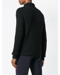 Мужской черный свитер на молнии от BOSS HUGO BOSS