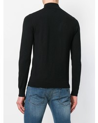 Мужской черный свитер на молнии от Emporio Armani