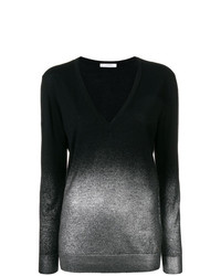 Женский черный свитер с v-образным вырезом с принтом от Versace Collection