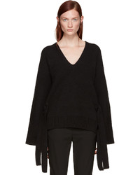 Женский черный свитер с v-образным вырезом от 3.1 Phillip Lim