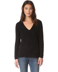 Женский черный свитер с v-образным вырезом от 525 America