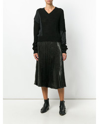 Женский черный свитер с v-образным вырезом от MCQ