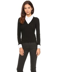 Женский черный свитер с v-образным вырезом от Alice + Olivia