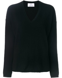 Женский черный свитер с v-образным вырезом от Allude