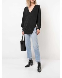 Женский черный свитер с v-образным вырезом от IRO