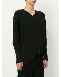 Мужской черный свитер с v-образным вырезом от Ann Demeulemeester