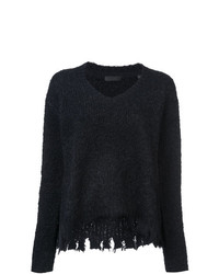 Женский черный свитер с v-образным вырезом от ATM Anthony Thomas Melillo