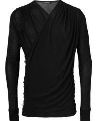 Мужской черный свитер с v-образным вырезом от Balmain