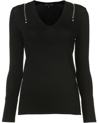 Женский черный свитер с v-образным вырезом от Barbara Bui