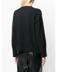 Женский черный свитер с v-образным вырезом от Zanone