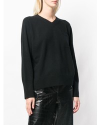 Женский черный свитер с v-образным вырезом от Zanone