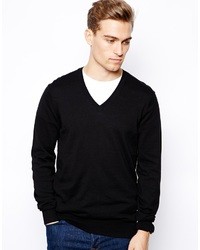 Мужской черный свитер с v-образным вырезом от Ben Sherman