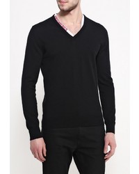 Мужской черный свитер с v-образным вырезом от Bikkembergs