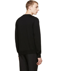 Мужской черный свитер с v-образным вырезом от Alexander McQueen