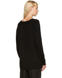 Женский черный свитер с v-образным вырезом от Raquel Allegra