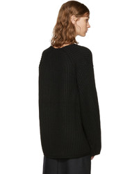 Женский черный свитер с v-образным вырезом от Acne Studios