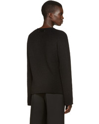 Женский черный свитер с v-образным вырезом от Helmut Lang