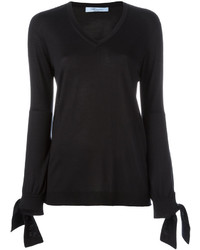 Женский черный свитер с v-образным вырезом от Blumarine