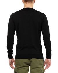 Мужской черный свитер с v-образным вырезом от John Smedley