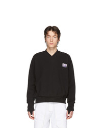 Мужской черный свитер с v-образным вырезом от Boramy Viguier