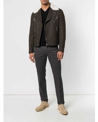 Мужской черный свитер с v-образным вырезом от Cruciani