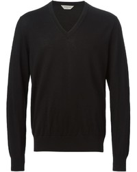 Мужской черный свитер с v-образным вырезом от Cerruti