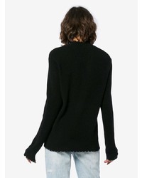 Женский черный свитер с v-образным вырезом от R13