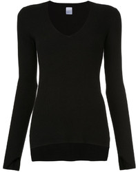 Женский черный свитер с v-образным вырезом от CITYSHOP
