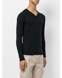 Мужской черный свитер с v-образным вырезом от Sottomettimi