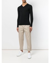 Мужской черный свитер с v-образным вырезом от Sottomettimi