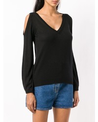 Женский черный свитер с v-образным вырезом от Twin-Set