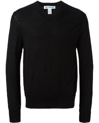Мужской черный свитер с v-образным вырезом от Comme des Garcons