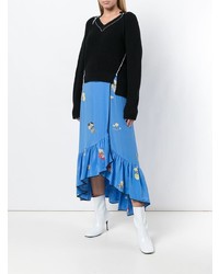 Женский черный свитер с v-образным вырезом от Circus Hotel