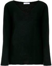 Женский черный свитер с v-образным вырезом от Cruciani