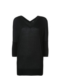 Женский черный свитер с v-образным вырезом от Derek Lam