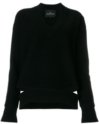 Женский черный свитер с v-образным вырезом от Designers Remix